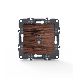 PRIME ΜΠΟΥΤΟΝ ΚΛΙΜΑΚΟΣΤΑΣΙΟΥ & LED ΛΥΧΝΙΑ ΜΕ ΚΛΙΠ 1P 10A 250VAC IP20 ΞΥΛΟ