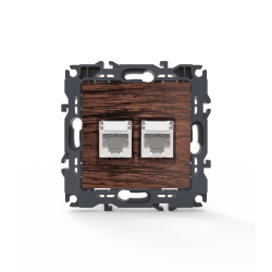 PRIME ΠΡΙΖΑ ΔΙΚΤΥΟΥ 2xRJ45 CAT6 UTP IP20 ΞΥΛΟ