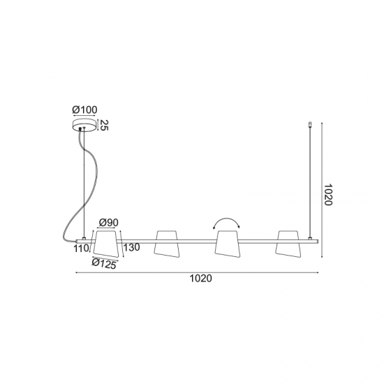 ^ΚΡΕΜΑΣΤΟ Φ/Σ 4ΧΕ14 ΧΑΛΚΙΝΟ ΜΕΤΑΛΛΙΚΟ 27Χ102ΧΗ120CM AYRAN