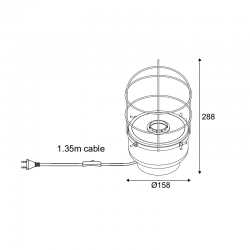 ΕΠΙΤΡΑΠΕΖΙΟ Φ/Σ 1ΧΕ27 ΚΟΚΚΙΝΟ ΤΣΙΜΕΝΤΟ+ΜΑΥΡΟ ΜΕΤΑΛΛΟ D16XH29CM EPOQUE