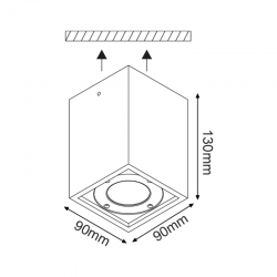 ^ΤΕΤΡΑΓΩΝΟ ΦΩΤΙΣΤΙΚΟ ΟΡΟΦΗΣ IP65 GU10 ΛΕΥΚΟ ΤΣΙΜΕΝΤΟ