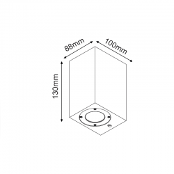 ^ΤΕΤΡΑΓΩΝΟ ΕΠΙΤΟΙΧΟ ΦΩΤΙΣΤΙΚΟ IP65 GU10 ΜΑΥΡΟ ΤΣΙΜΕΝΤΟ