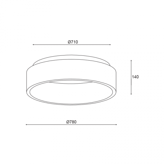 ^ΟΡΟΦΗΣ Φ/Σ LED 80W 3000K 4100LM ΛΕΥΚΟ ΜΕΤΑΛΛΙΚΟ D78XH14CM APOLLO