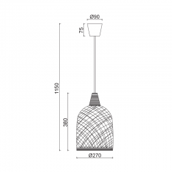 ΚΡΕΜΑΣΤΟ Φ/Σ 1ΧΕ27 ΛΕΥΚΟ ΚΑΛΑΜΙ Φ27,5Χ115CM PETRA