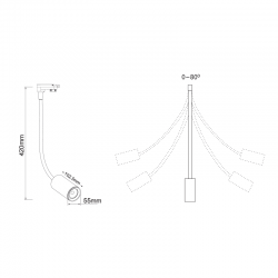 BLACK LED TRACK LIGHT 10W 4000K 4WIRES 24° 900LM 230V Ra80