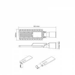 ^LED STREET LUMINAIRE 120W 16500LM 4000K 150Χ75˚ CLASS I 230V AC IP66