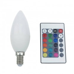 LED SMD CANDLE E14 230V 4W IR RGB+3000K 120° 300Lm Ra80 LED SMD CANDLE E14 230V 4W IR RGB+3000K 120° 300Lm Ra80