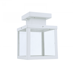 ^ΛΕΥΚΟ ΦΩΤΙΣΤΙΚΟ ΟΡΟΦΗΣ CELIA 1XE27 IP44 ΜΕ ΔΙΑΦΑΝΟ ΓΥΑΛΙ