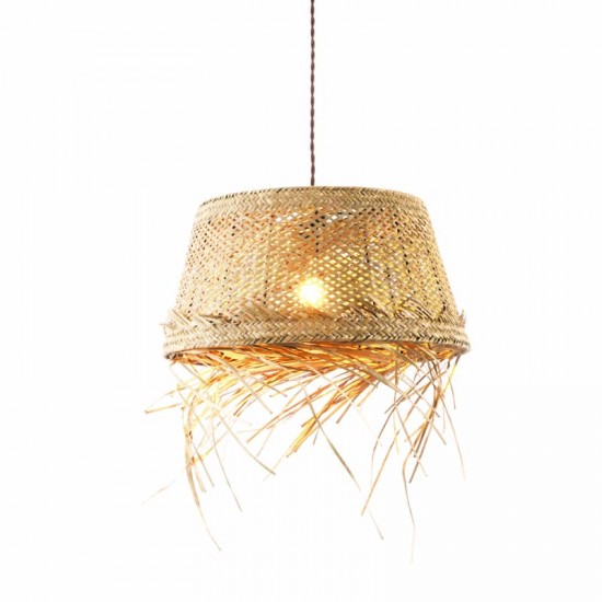 ^ΚΡΕΜΑΣΤΟ Φ/Σ 1xE27 ANDROS GRASS RATTAN Φ40Χ120CM