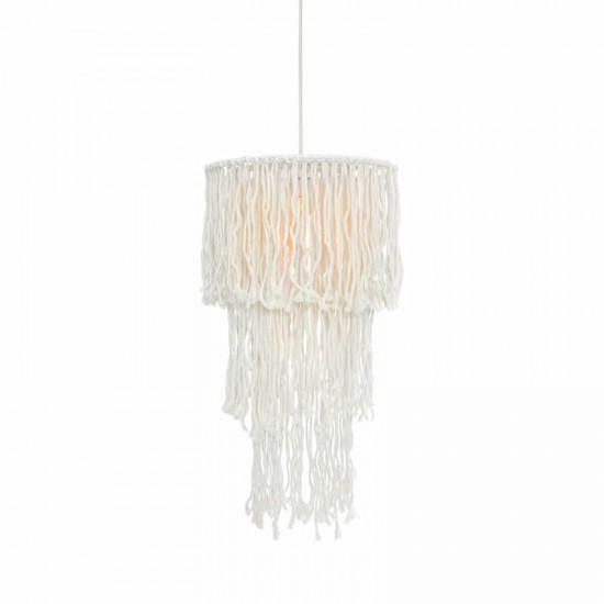 ^ΚΡΕΜΑΣΤΟ Φ/Σ 1ΧΕ27 THASSOS ΛΕΥΚΟ ΜΑΛΛΙΝΟ D40XH180CM