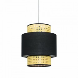 ^ΚΡΕΜΑΣΤΟ Φ/Σ 1ΧΕ27 NISYROS ΜΑΥΡΟ ΥΦΑΣΜΑ+ΨΑΘΑ ΡΑΤΑΝ D30XH150CM