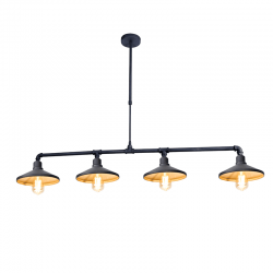 ^ΚΡΕΜΑΣΤΟ Φ/Σ 4ΧΕ27 ΜΑΥΡΟ+ΧΡΥΣΟ ΜΕΤΑΛΛΙΚΟ 130Χ22ΧH92CM PIPE