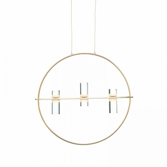 ^ΚΡΕΜΑΣΤΟ Φ/Σ LED2835 12W ΧΡΥΣΟ ΑΛΟΥΜΙΝΙΟ 3000Κ 1080LM D53XH173CM IONIAN