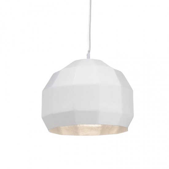 ΚΡΕΜΑΣΤΟ Φ/Σ 1ΧΕ27 ΡΗΤΙΝΗ ΛΕΥΚΟ+ΑΣΗΜΙ ΠΟΛΥΓΩΝΙΚΟ Φ38H120CM