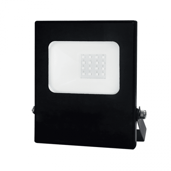BLACK LED SMD FLOOD LUMINAIRE IP66 10W RGBW 230V