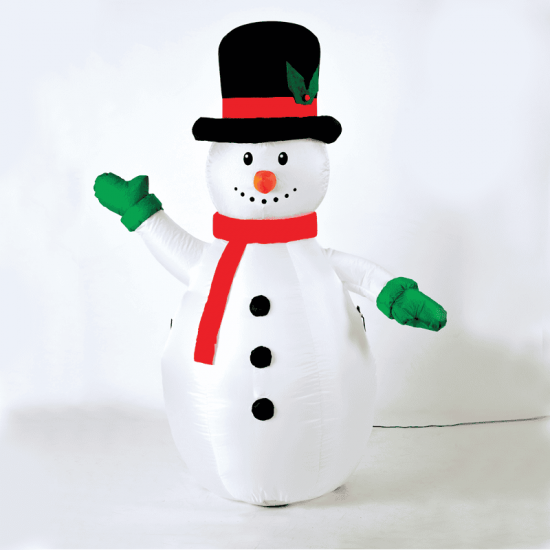 "INFLATABLE SNOWMAN" 1 LED ΛΑΜΠ.ΑΝΤΑΠ.(12V), RGB,  ΣΤΑΘ. IP44, Η180CM, 2M ΠΡΑΣ. ΚΑΛ. ΤΡΟΦ.