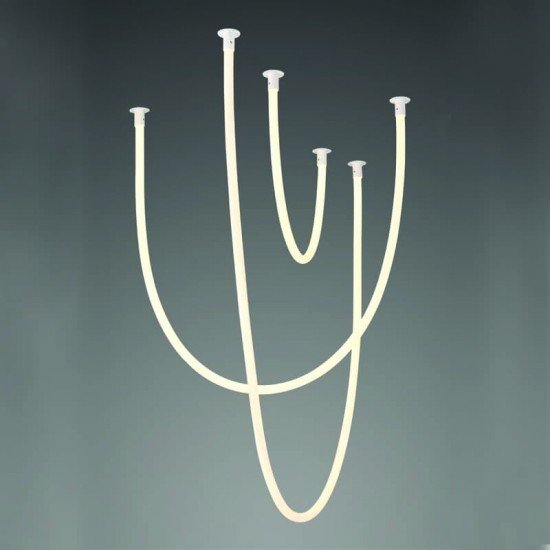 ^ΚΡΕΜΑΣΤΟ Φ/Σ LED 60W 3000K 4000LM JUNGLE  ΛΕΥΚΟ ΣΙΛΙΚΟΝΗ IP20 L240,L170,L100CM