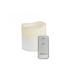 ΛΕΥΚΟ ΚΕΡΙ, 1  LED ΛΑΜΠ ΜΠΑΤ(2xAA) & ΟΝ/ΟFF IR ΤΗΛΕΧ., ΘΕΡΜΟ ΛΕΥΚΟ, IP20, φ7.5x10cm