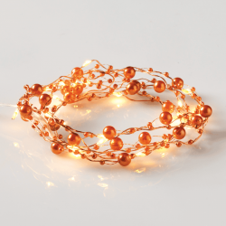 "BROWN COFFEE BEADS", 20 LED ΛΑΜΠ. ΧΑΛΚΟΥ, WW, ΧΑΛΚΙΝΟ ΚΑΛ. & ΜΠΑΤ. 2xAA, IP20, 2M+10CM, 1.2W