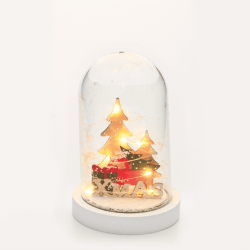 ^ "CAR, PLASTIC SNOWY COVER BALL" 5 MINI LED ΛΑΜΠ. ΜΠΑΤ. (2xAAA), WW,IP20, D11X19CM