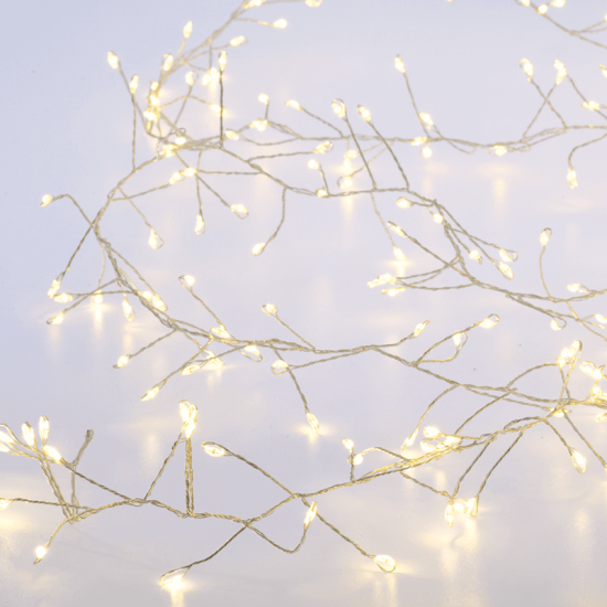 ^ 300 CLUSTER LED ΛΑΜΠΑΚ ΣΕΙΡΑ, WW, ΑΣΗΜΙ ΚΑΛΩΔ. ΧΑΛΚΟΥ,ΑΝΤΑΠΤ.(4.5VDC) & 8 ΠΡΟΓΡΑΜ.,IP44  3m+3m 6W