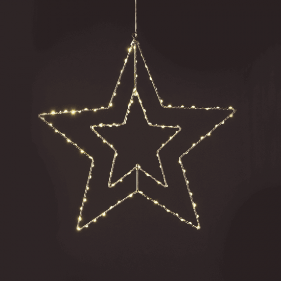 ^ "SILVER STAR" 113 ΜΙΝΙ LED ΛΑΜ, WW, ΑΣΗΜΙ ΚΑΛΩΔ. ΧΑΛΚΟΥ,ΑΝΤΑΠΤ.(4.5VDC),IP44  56CM & 3M ΔΙΑΦ. ΚΑΛ.