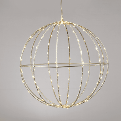 ^ "D30CM SILVER BALL" 144 ΜΙΝΙ LED ΛΑΜ, WW, ΑΣΗΜΙ ΚΑΛΩΔ. ΧΑΛΚΟΥ,ΑΝΤΑΠΤ.(4.5VDC),IP44, 3M ΔΙΑΦ. ΚΑΛ.