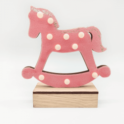 ^ "WOODEN PINK HORSE", 10 MINI LED ΛΑΜΠ. ΜΠΑΤ. (2xAA), WW,IP20, 17X4.5X16CM