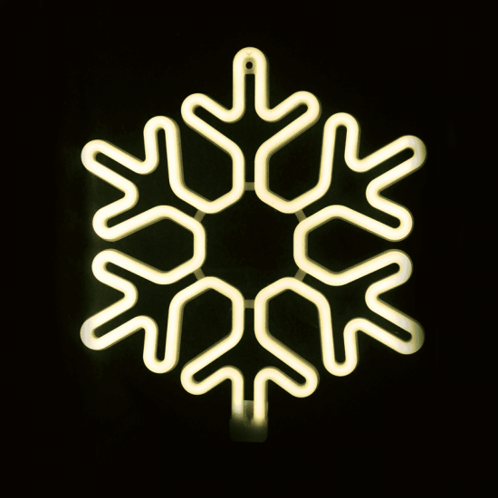^ "SNOWFLAKE" 300 NEON LED 3m NEON DOUBLE SMD ΦΩΤ., WW ΣΤΑΘ., IP44, 40X40CM, 1.5m ΚΑΛ.