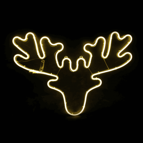 ^ "REINDEER HEAD" 300 NEON LED 3m NEON DOUBLE SMD ΦΩΤ., WW ΣΤΑΘ., IP44, 60.5X42CM, 1.5m ΚΑΛ.