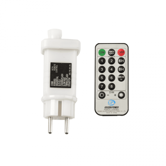 ^ ΑΝΤΑΠΤ. 31VDC 12W 8 ΠΡΟΓΡΑΜΜΑΤΑ & IR CONTROLLER(ON/OFF+8 FUNC.+TIMER+DIMMER) MAX 1500LEDS ΠΡΟΓΡΑΜ.