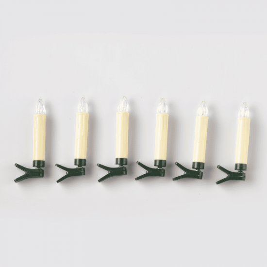 ^ "6 WHITE MINI CLIPS CANDLES", 6*1  LED ΛΑΜΠ. ΜΠΑΤ. (6*AAA), WW,IP20, φ1.5X10.5cm