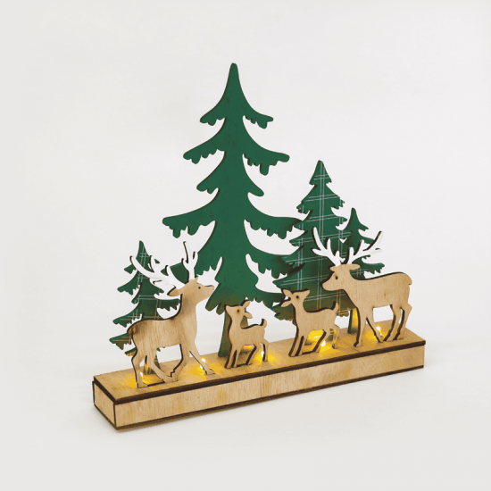 ^ "WOODEN GREEN XMAS DECOR", 5 LED ΛΑΜΠ. ΜΠΑΤ. (2XAAA) ΣΤΑΘ. IP20 30X6X28.5CM
