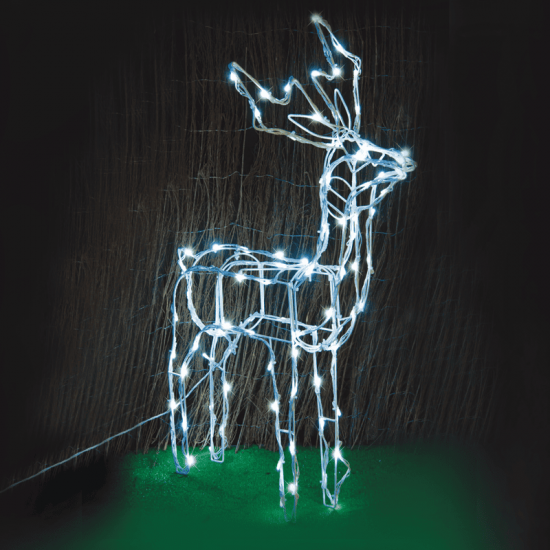 ^ "STANDING REINDEER" 100 LED ΣΧΕΔ. ΛΑΜΠ ΣΕΙΡΑ CW ΑΝΤ.31VDC & 8 ΠΡΟΓ. IP44, 66x31x80cm 5m ΛΕΥΚ ΚΑΛ