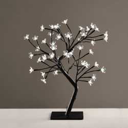 ^ "TREE WITH FLOWERS OF SILICONE"  36LED ΛΑΜΠΑΚ ΜΕ ΑΝΤΑΠΤΟΡΑ(24V DC)ΨΥΧΡΟ ΛΕΥΚΟ IP20 45cm 3m ΜΑΥΡΟ