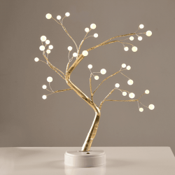 ^  “TREE WITH BALL LIGHTS” 36 LED ΛΑΜΠΑΚ ΜΠΑΤΑΡ(3xAA)/USB ΘΕΡΜΟ ΛΕΥΚΟ IP20 50cm
