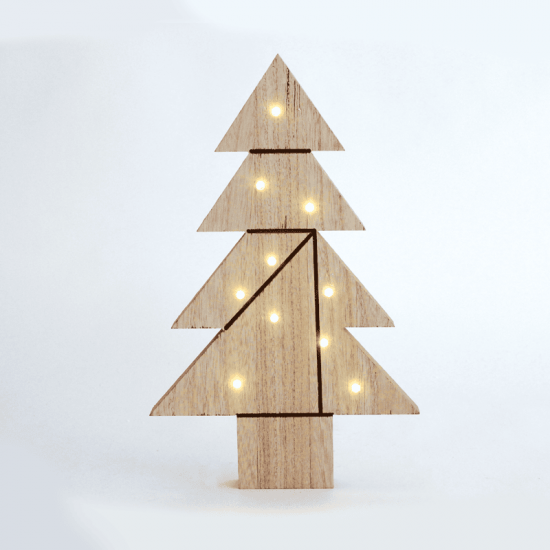 ^ "WOODEN TREE TABLE" 10 LED WW Λ/ΚΙΑ ΜΠ/ΡΙΕΣ (2AA) IP20 21.5X2.5X35CM