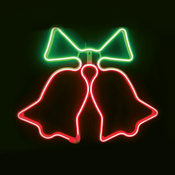 ^ "DΟUBLE BELLS" 300 NEON LED 3m NEON DOUBLE SMD ΦΩΤ., ΚΟΚΚΙΝΟ+ΠΡΑΣΙΝΟ ΣΤΑΘ., IP44, 62Χ50CM, 1.5m ΚΑ