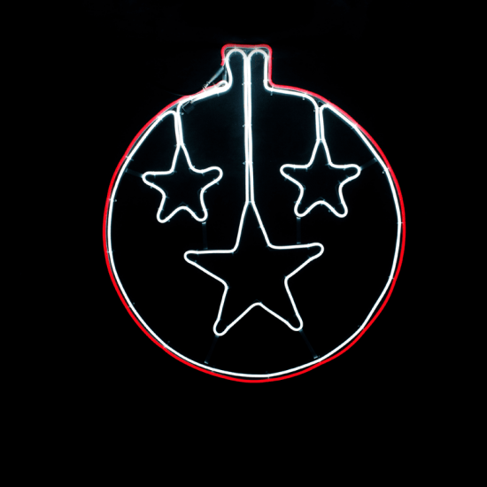 ^ "STAR BALL" 700 NEON LED 7m NEON DOUBLE SMD ΦΩΤ., ΚΟΚΚΙΝΟ+CW ΣΤΑΘ., IP44, 60X67CM, 1.5m ΚΑΛ.