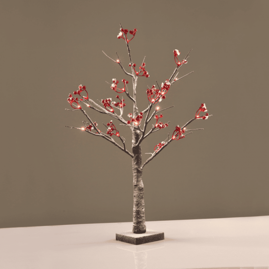 ^ "SNOW RED BERRY TREE" 24 WW LED ΛΑΜΠΑΚ.ΑΝΤΑΠΤ.(24VDC) IP44 10X10X60CM 3M KΑΦΕ ΚΑΛ. ΤΡΟΦ.
