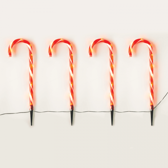 ^ "4 CANDY STAKES" 40 WW LED ΛΑΜΠΑΚΙΑ 8ΠΡΟΓΡΑΜ ΑΝΑΠΤ(4.5V) IP44 M1.5m*Φ2.5cm*Y60cm 0.5m ΠΡΑΣ ΚΑΛ ΤΡ