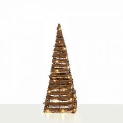 ^ "NATURAL RATTAN CONE TREE" 40 MINI WW LED ΛΑΜΠ. ΜΠΑΤ. 3ΧΑΑ,IP20 Φ22X60CM