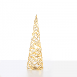 ^ "WHITE & GOLD CONE TREE" 20 MINI WW LED ΛΑΜΠ. ΜΠΑΤ. 3ΧΑΑ,IP20 Φ13X40CM ^ "WHITE & GOLD CONE TREE" 20 MINI WW LED ΛΑΜΠ. ΜΠΑΤ. 3ΧΑΑ,IP20 Φ13X40CM