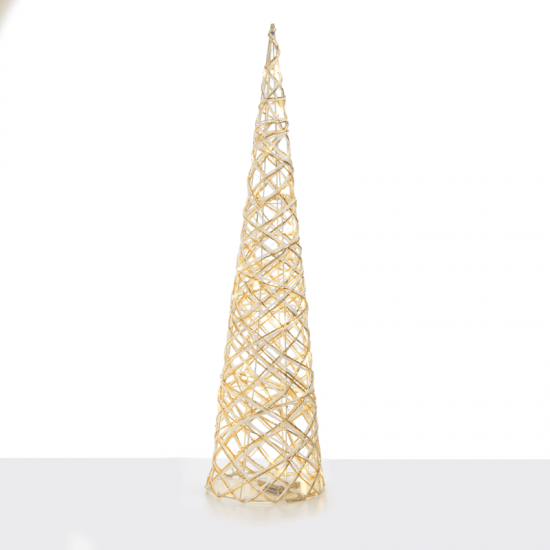 ^ "WHITE & GOLD CONE TREE" 40 MINI WW LED ΛΑΜΠ. ΜΠΑΤ. 3ΧΑΑ,IP20 Φ20.5X80CM ^ "WHITE & GOLD CONE TREE" 40 MINI WW LED ΛΑΜΠ. ΜΠΑΤ. 3ΧΑΑ,IP20 Φ20.5X80CM