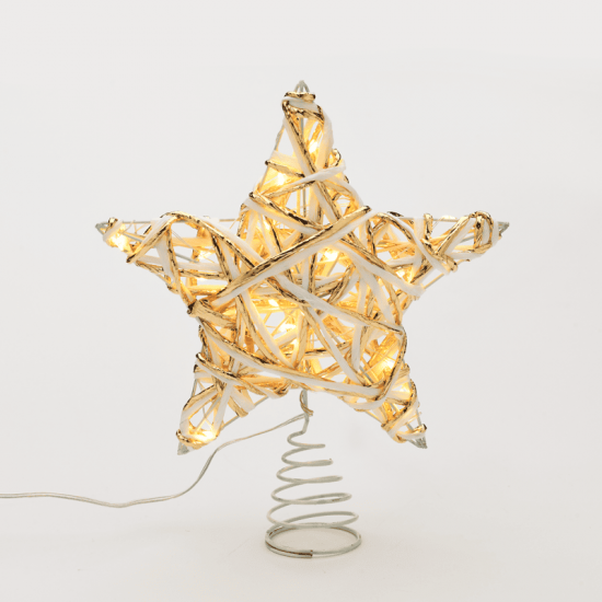 ^ "WHITE & GOLD CONVEX STAR" 20 MINI WW LED ΛΑΜΠ. ΜΠΑΤ. 3ΧΑΑ,IP20 23x5x20cm