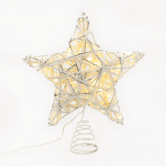 ^ "WHITE & SILVER CONVEX STAR" 20 MINI WW LED ΛΑΜΠ. ΜΠΑΤ. 3ΧΑΑ,IP20 23x5x20cm