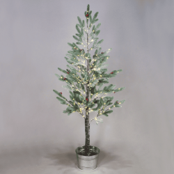 ^ SNOW FLOWER TREE WITH RED CHERRY&POT 288WW LED ΛΑΜΠΑΚ ΑΝΤΑΠ(4,5V)IP44 ΥΨ.160CM Ø20CM 3MΚΑΛΩΔ ΤΡΟΦ