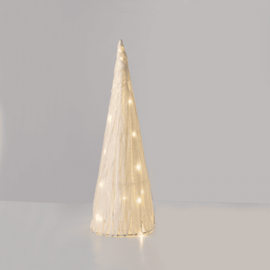 ^ "WHITE PAPER CONE TREE" 40 MINI WW LED ΛΑΜΠ. ΜΠΑΤ. 3ΧΑΑ,IP20 Φ27.5X90cm