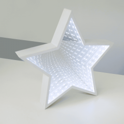 “INFINITY MIRROR TUNNEL LAMP”, "STAR”, 59 LED ΛΑΜΠΑΚΙΑ ΜΕ ΜΠΑΤΑΡΙΑ(3xAA) ΨΥΧΡΟ ΛΕΥΚΟ IP20 29x5x29cm