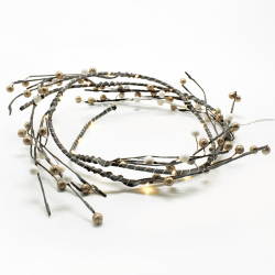 ^ "CHRISTMAS WREATH" ΣΤΕΦΑΝΙ ΠΕΡΛΕΣ 30 MINI LED ΛΑΜΠ ΜΕ ΚΑΛΩΔΧΑΛΚΟΥ&ΜΠΑΤΑΡ.(3xAA) ΘΕΡΜΟ ΛΕΥΚΟ